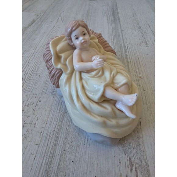 Vintage o'well baby Jesus porcelain large nativity Xmas crib manger decor statue - Picture 1 of 7